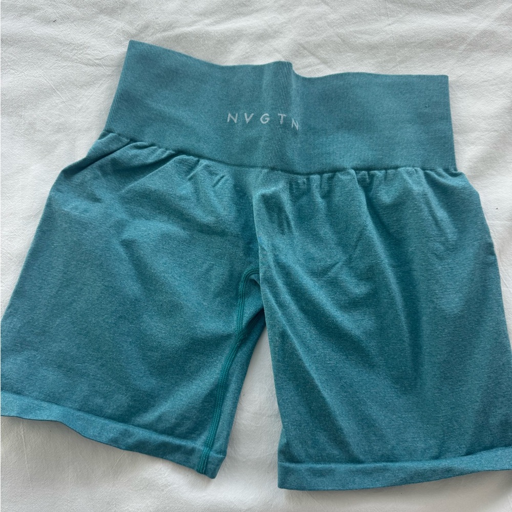 NVGTN Teal High-Rise Shorts